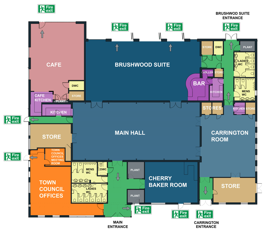 Floor plan of the Wades Centre 